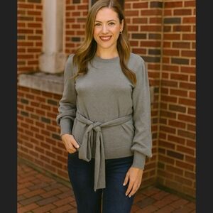 Lauren Ralph Lauren Belted Cotton-Blend Sweater in Blue / Green